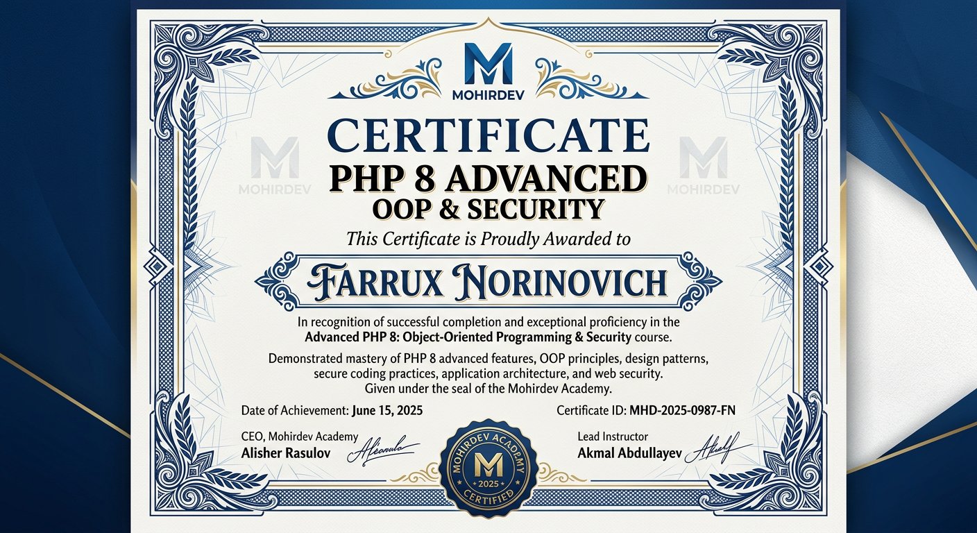 PHP 8.x Advanced — OOP & Security